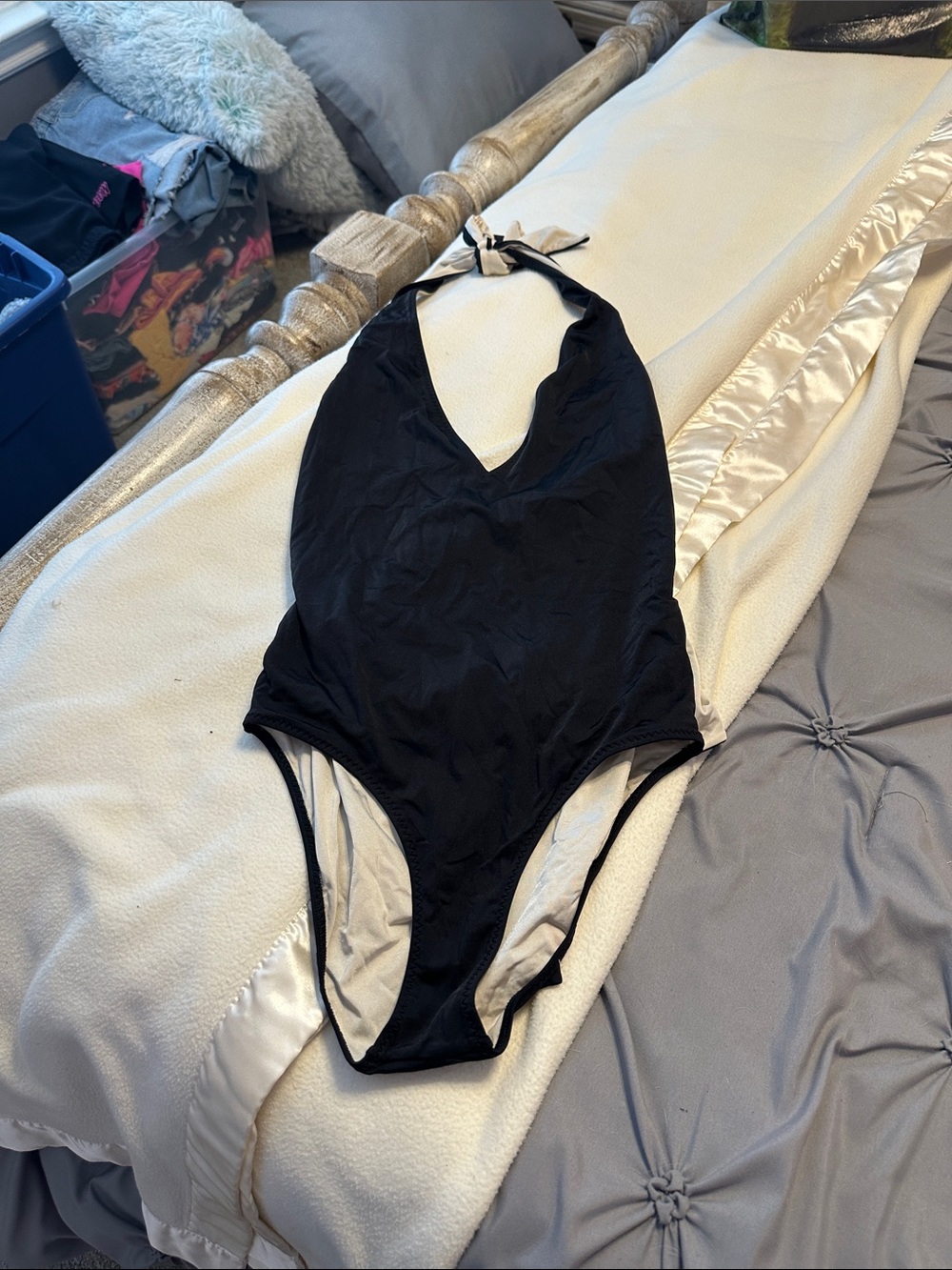 Black Halter One-Piece Swimsuit
